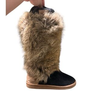 Y2k VS Pink faux fur slipper boots